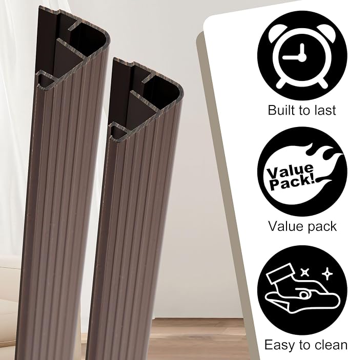 4 Pcs 36" L Fixed Vinyl Sill Threshold Cap 1-3/8 Inches High, Dark Brown | - Image 3