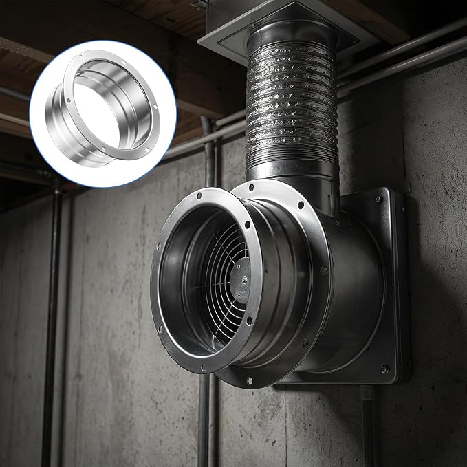 Air Duct Connector, Dryer Vent Wall Plate 4 Inch Duct Connector, Flange Panel | - Image 5