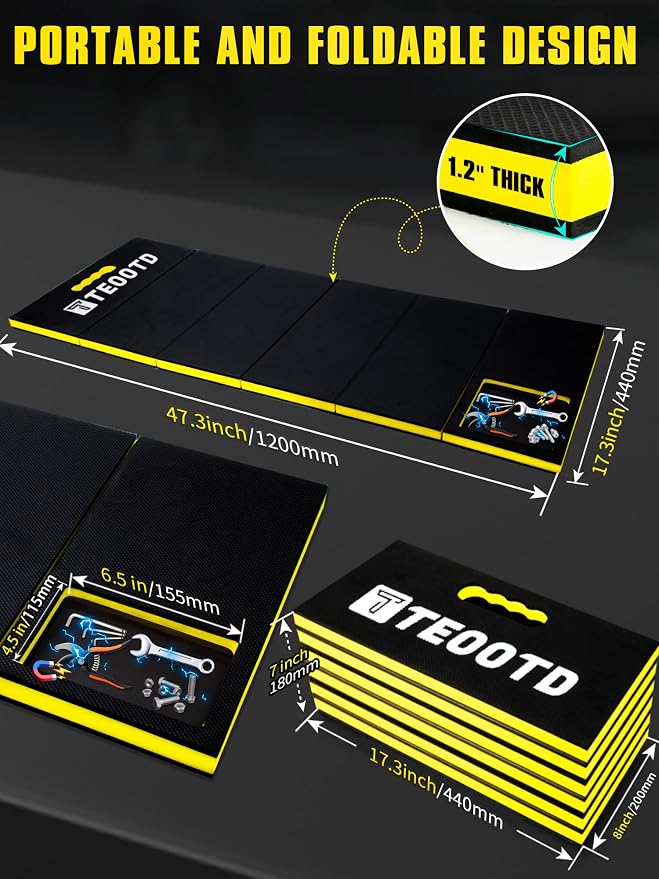 1.2" Extra Thick Foldable Mechanic Mat, Kneeling Pad - Image 5