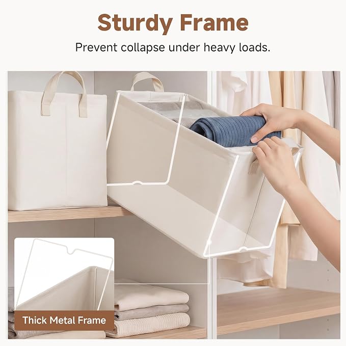 StorageWorks Fabric Storage Bins, Closet Organizer Bins, Wrinkle-Resistant - Image 3
