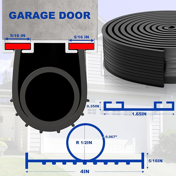 DGSL Garage Door Bottom Seal, 5/16 T-End Rubber Weather Stripping, 20 FT | U+O - Image 3