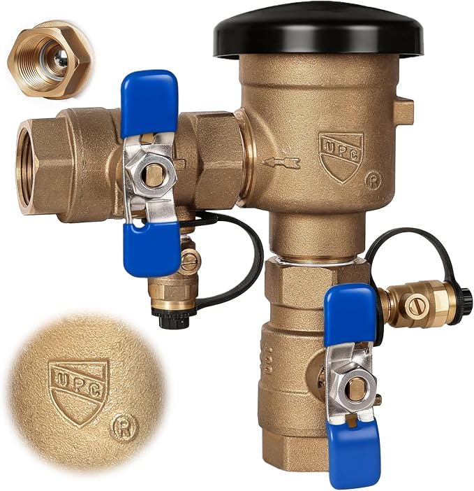 【UPC® Certified】1" Brass Pressure Vacuum Breaker, 400PSI Max, Heavy Duty Brass by ONDAQUA