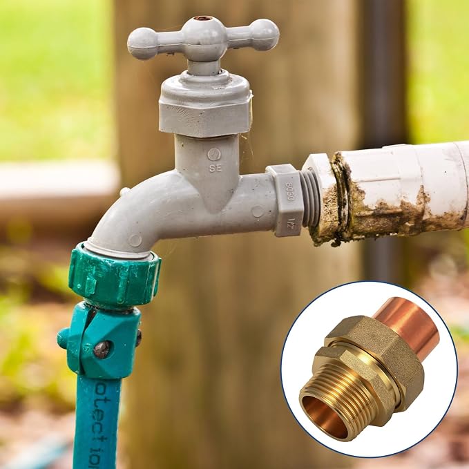 2 Pack 1" C x MIP LF Brass Pipe Copper Union Sweat to Male | - Image 7
