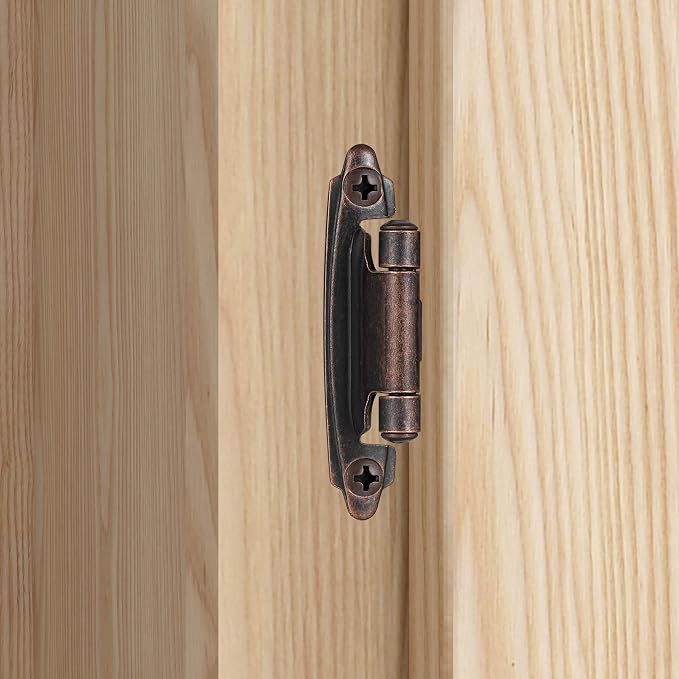 Oil Rubbed Bronze Cabinet Hinges, 1/2” Overlay, 4 Pack | - Image 3