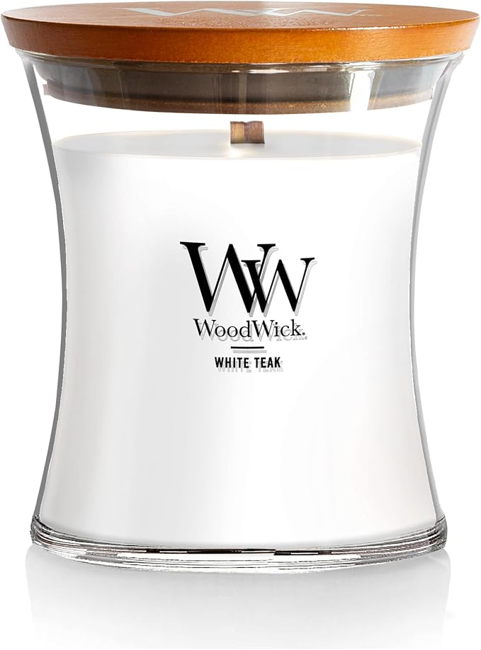 WoodWick Medium Hourglass Candle White Teak by Unknown