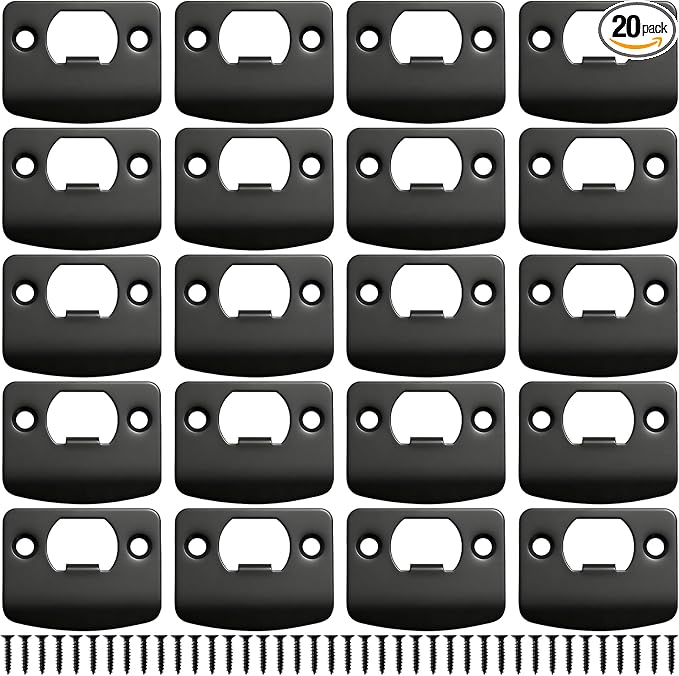 Peohud 20 PCS Door Strike Plate, Round Corner Door Latch Plate, Stainless Steel by Peohud