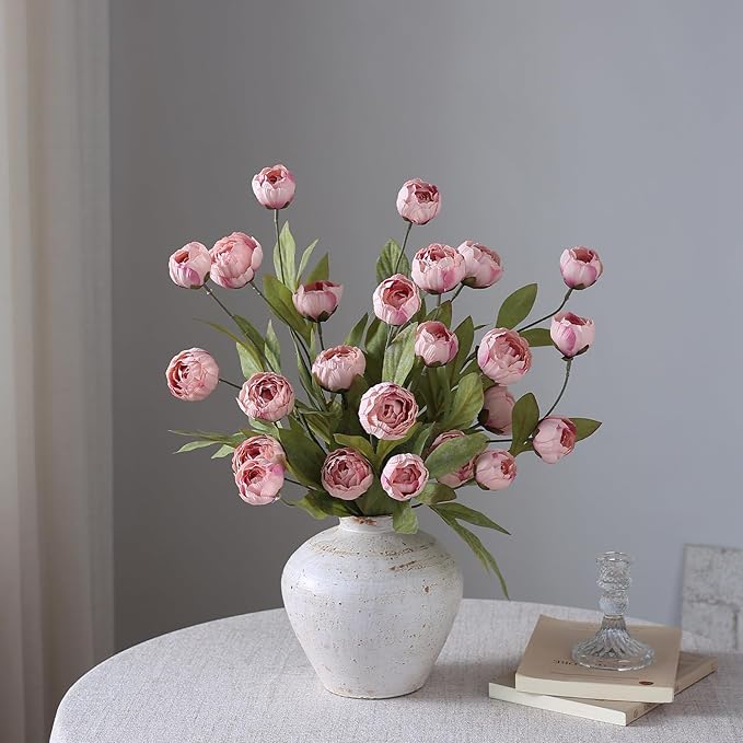 12 Pcs 27" Faux Silk Peony Artificial Flowers Stems - Image 6