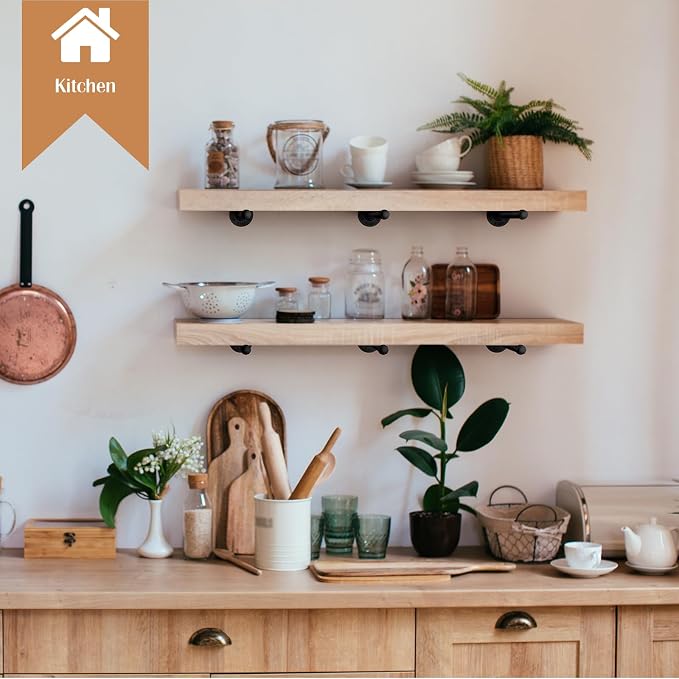 6 Pack Pipe Shelf Bracket 12 Inch Floating Shelving Bracket | Industrial - Image 7