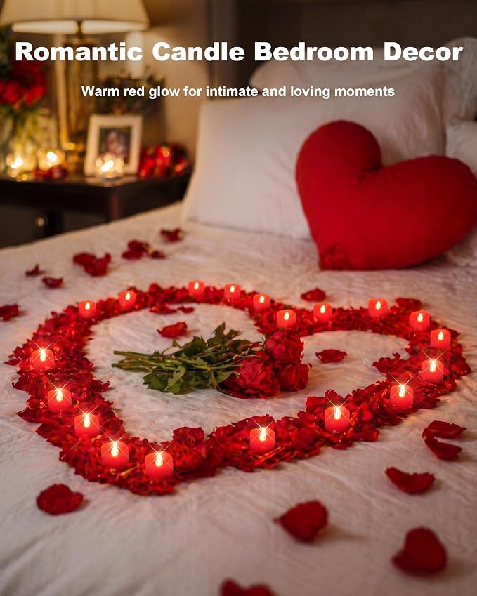 Homemory 50-Pack Red Flameless Battery Tea Light Candles, 200+ Hours | - Image 3