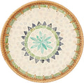 Kmelep Round Rattan Tray with Mother of Pearl Inlay, Rattan Serving Tray with by Kmelep