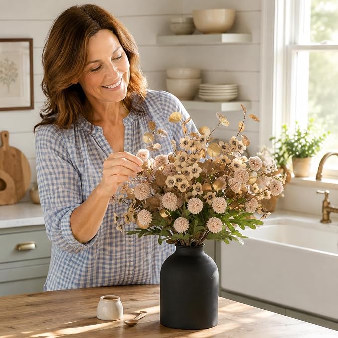 BLOSMON Beige Faux Flowers in Vase - Image 7