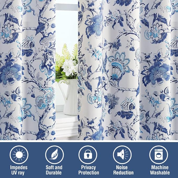 H.VERSAILTEX Blackout Curtains 108 Inch Length 2 Panels Set Floral Print - Image 7