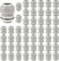 50 Pack NPT 1/2" Cable Glands Waterproof Adjustable 6-12mm Cable Connectors by LeMotech