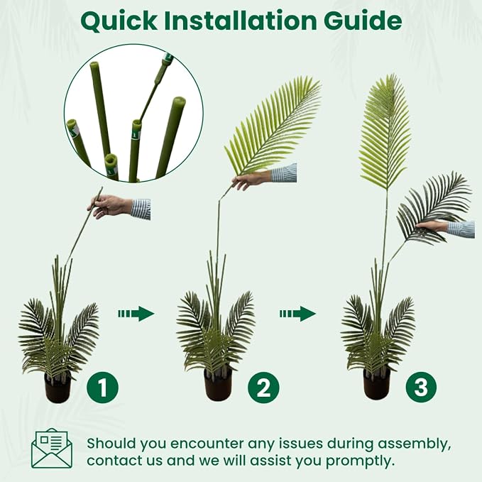 6FT Tall Artificial Palm Trees, Tropical Areca Palm | Potted Faux Plant - Image 7