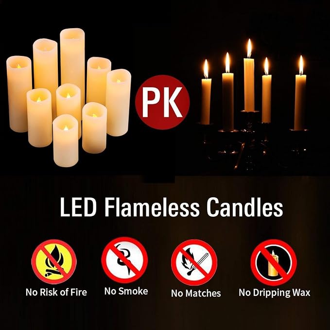 Flameless Candles Led Candles Pack of 9 Real Wax Battery Candles - Image 5
