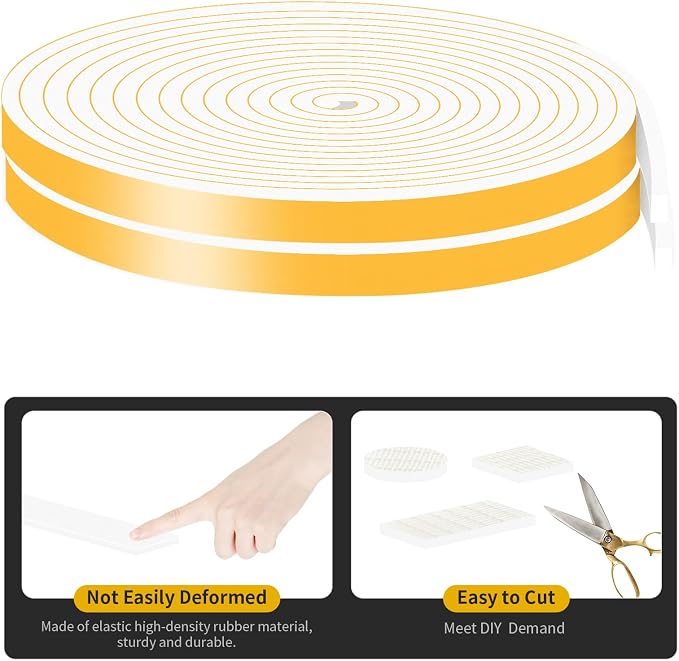 Door Seal Strip, High Density CR Insulation Tape, 3/8 in x 1/4 in x 33Ft | - Image 4