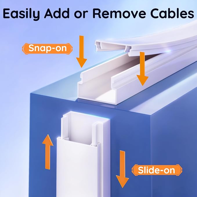 Delamu 236in Cord Hider, Professional Cable Cover Kit - Image 3