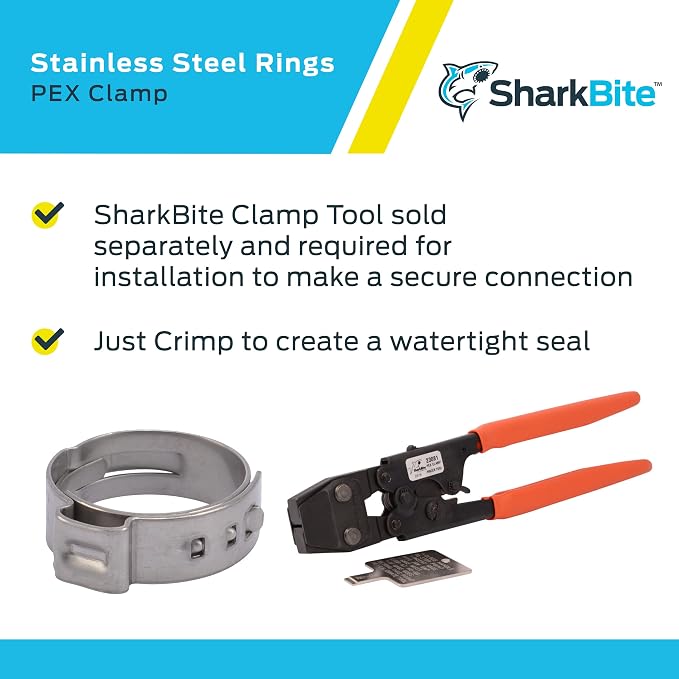 SharkBite 3/4 Inch Clamp Ring, Stainless Steel Plumbing Fitting, PEX Pipe - Image 4