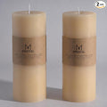 MOZEAL 4" x 10" Extra-Large Beige Pillar Candles, Long Clean-Burning, Tall 10 by MOZEAL
