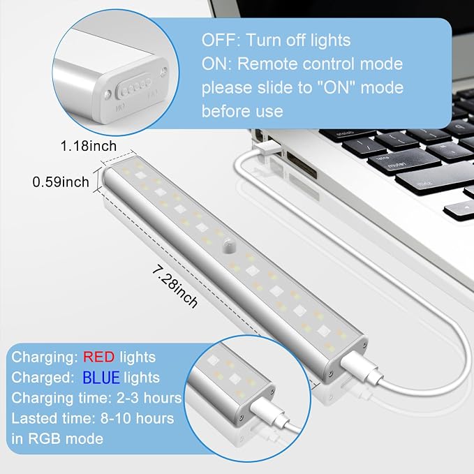 Remote Control RGB Lights Under Cabinet Lighting Rechargeable, 1 Pack | 15 - Image 5
