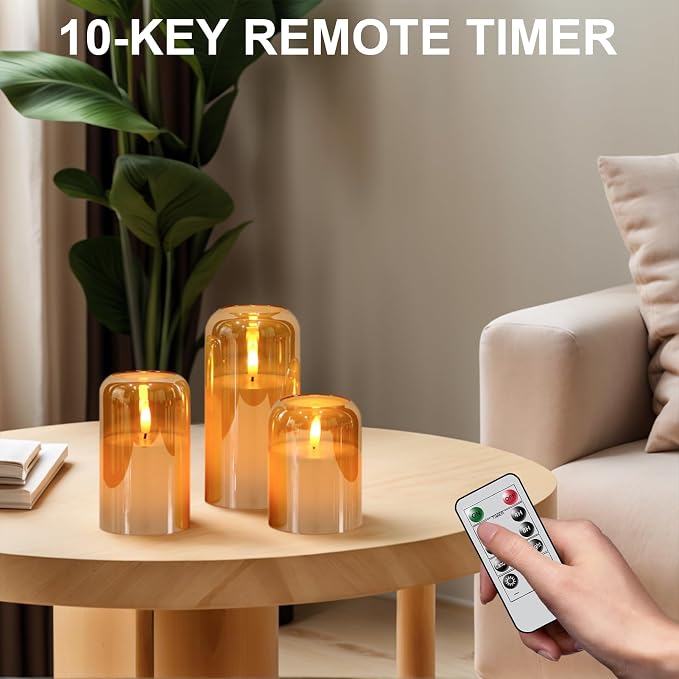 GenSwin Gold Glass LED Flameless Candles - Image 3