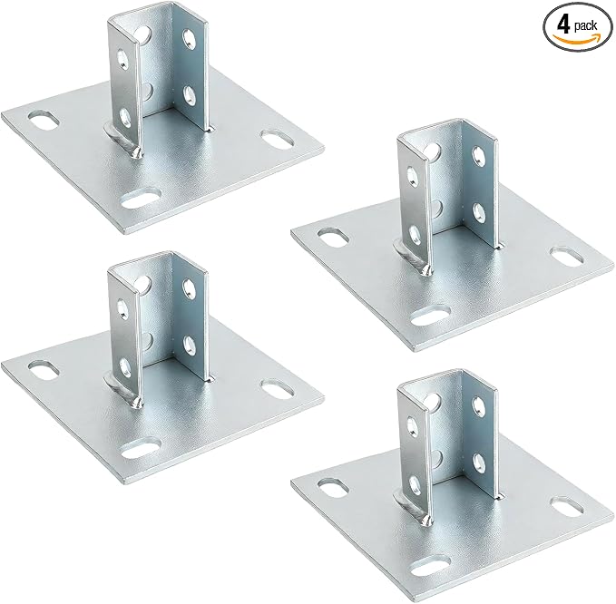4Pcs Strut Post Base, 4 Holes Square Mount Base 6" x 6" Base by Unknown