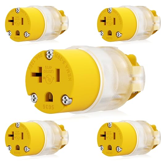 ELEGRP Lighted 20 Amp 125 Volt NEMA 5-20R 2 Pole 3 Wire Grounding Straight by ELEGRP%7CELEGROUP