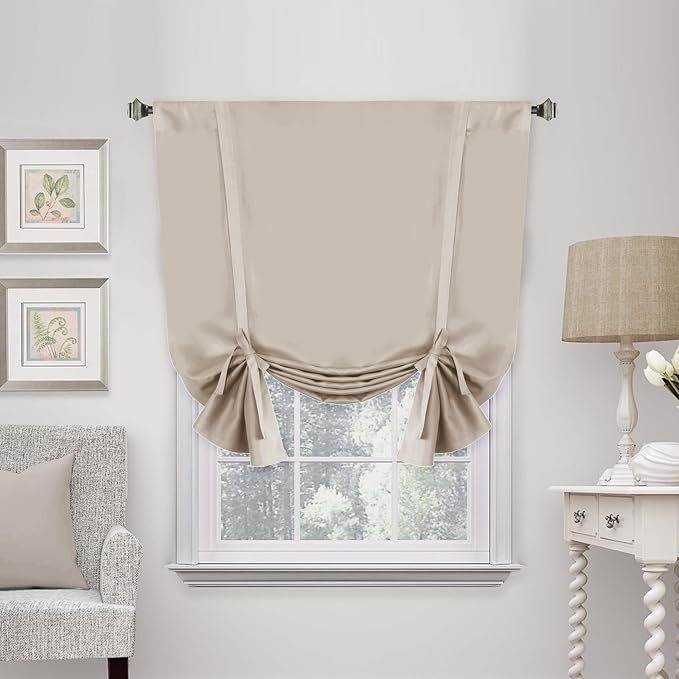 H.VERSAILTEX Blackout Tie Up Curtain Thermal Insulated Window Shade Light by HVERSAILTEX