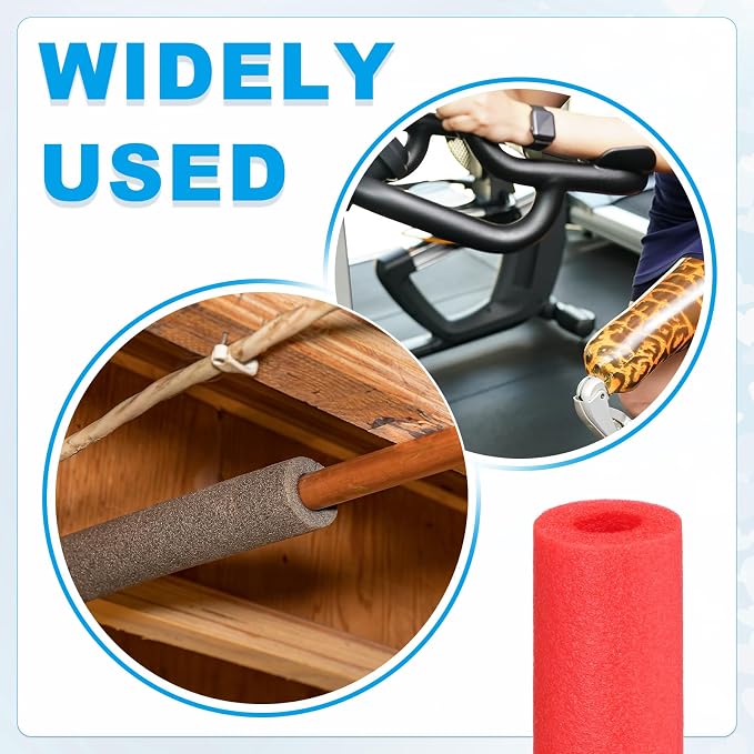 PATIKIL Pipe Insulation Foam Tube Foam Pipe Tubing Covers Red 2Pcs | 1-3/16" ID - Image 5