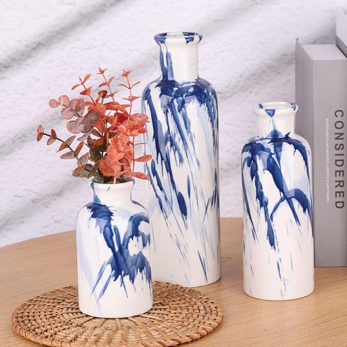 Blue Ceramic Vase Set - Image 5