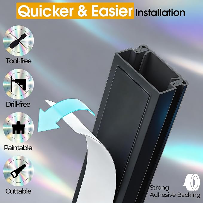 212.6in Cord Covers for 2-3 Wires on Wall, TV Cord Hider Wall, Easier Set-up - Image 5