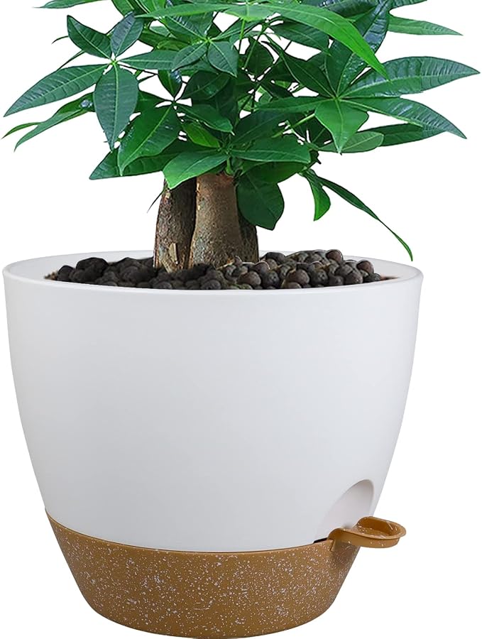 UOUZ 12 inch Large Self Watering Pots, Plastic Planters by UOUZ