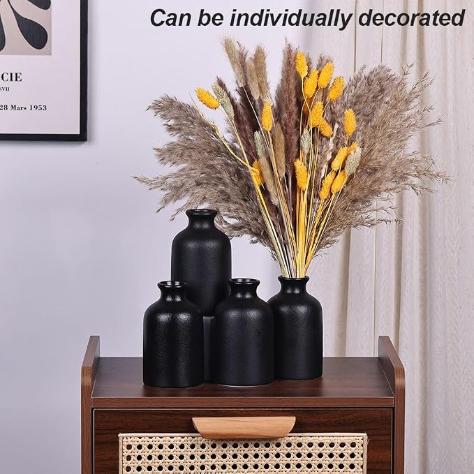 Black Bud Vases Set of 6 - Image 7