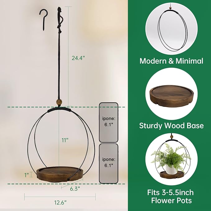 hismocal Hanging Planters for Indoor Plants, Plant Hanger - Image 3