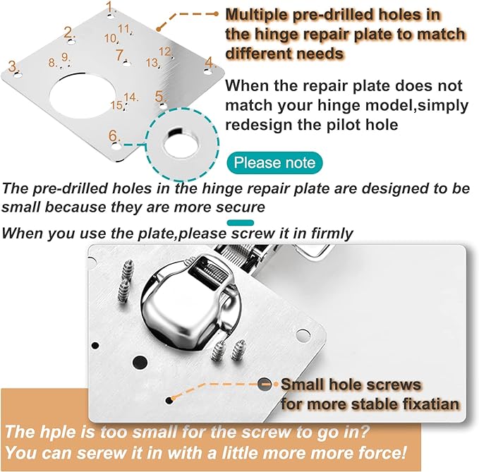 Cabinet Hinge Repair Plate Hinges Repair Fixing Plates Cabinet Repair Board | 6 - Image 4