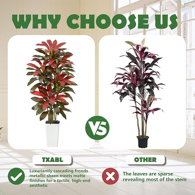 Artificial Red Dracaena Tree Indoor, 6FT Tall Fake Floor Plants - Image 7