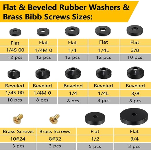 114-Piece 12 Sizes Faucet Washers Assorted Kit - Image 2