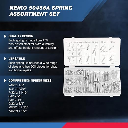 NEIKO 50456A Spring Assortment Set, 200 Piece, Extension and Compression - Image 2