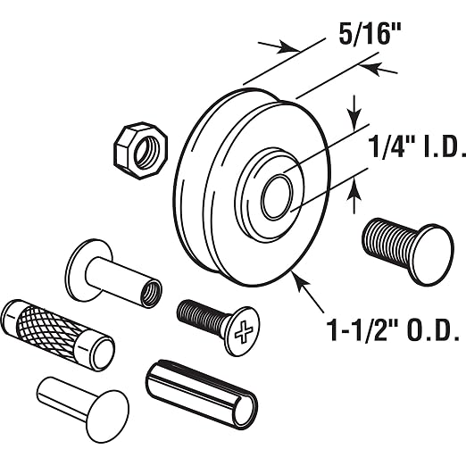 Prime-Line D 1799 Patio Door Roller Replacement Kit, 1-1/2 In., 2 Pack - Image 3