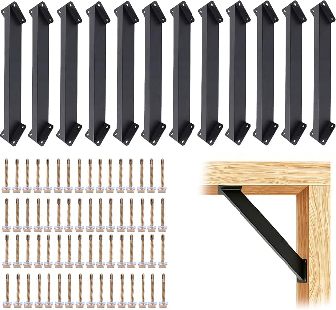 12Pcs 45 Degree Angle Bracket Support Kit by Rotulark