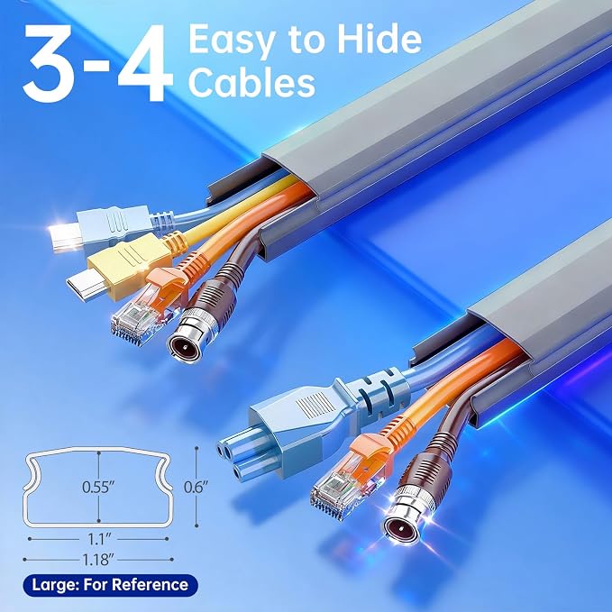 Delamu Grey Cord Hider, 85in Cord Covers - Image 2