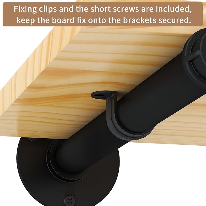 Metal Pipe Shelf Brackets for 12 Inches Board, Heavy Duty Wall Mounted Metal - Image 7
