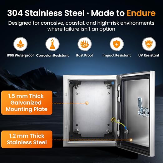 QILIPSU 304 Stainless Steel Electrical Box IP65 Waterproof Steel Project - Image 2