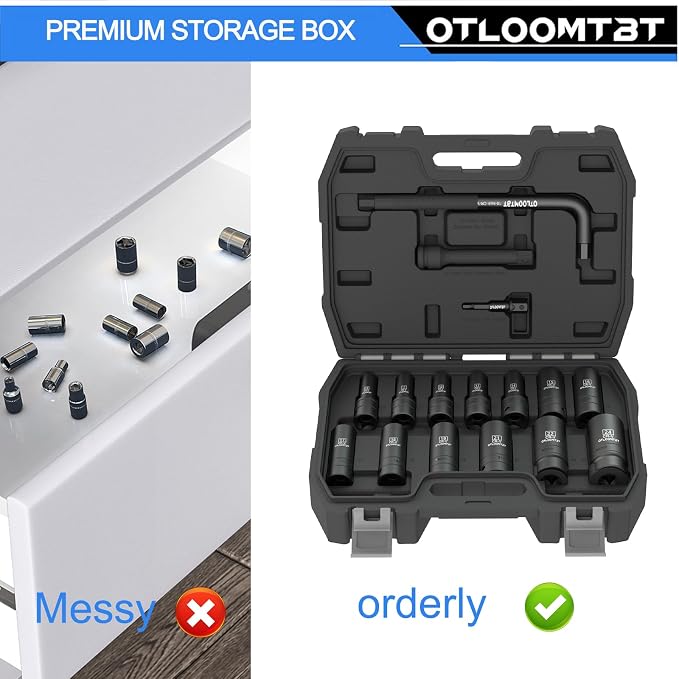 OTLOOMTBT 16PCS 1/2" Drive Impact Socket Set | Heavy Duty CR-V Steel - Image 3