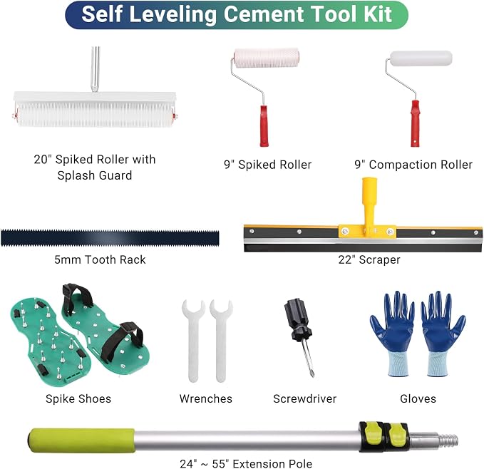 Wayona Self Leveling Concrete Tool Kit, Epoxy Floor Paint Tool - Image 2