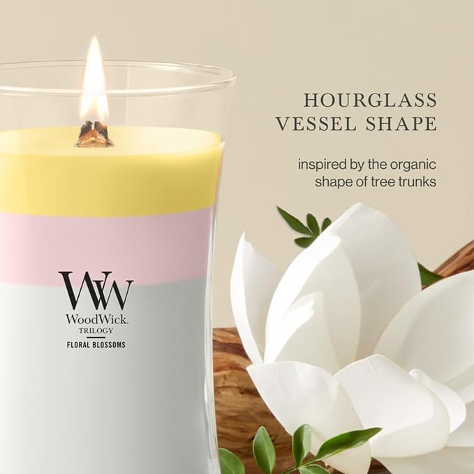 Woodwick Floral Blossoms Large Hourglass Trilogy Candle - Image 4