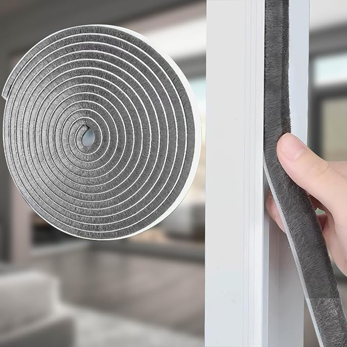0.9 Inch Brush Weather Stripping, 33 Feet, Card-Slot Seal Strip Pile by Unknown
