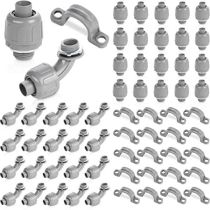Yariwiz 1/2 PVC Electrical Conduit Fitting Plastic Liquid Tight Conduit by Yariwiz