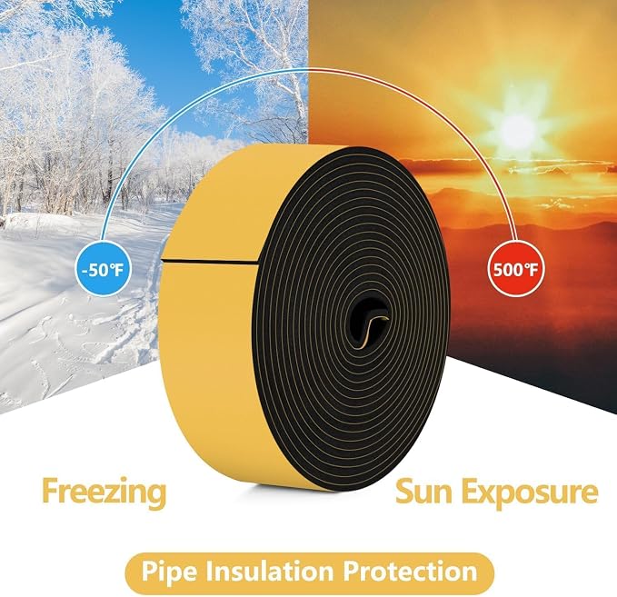 DEMEDO Pipe Insulation Tape, Pipe Wrap Insulation Foam Tape Self Adhesive - Image 7