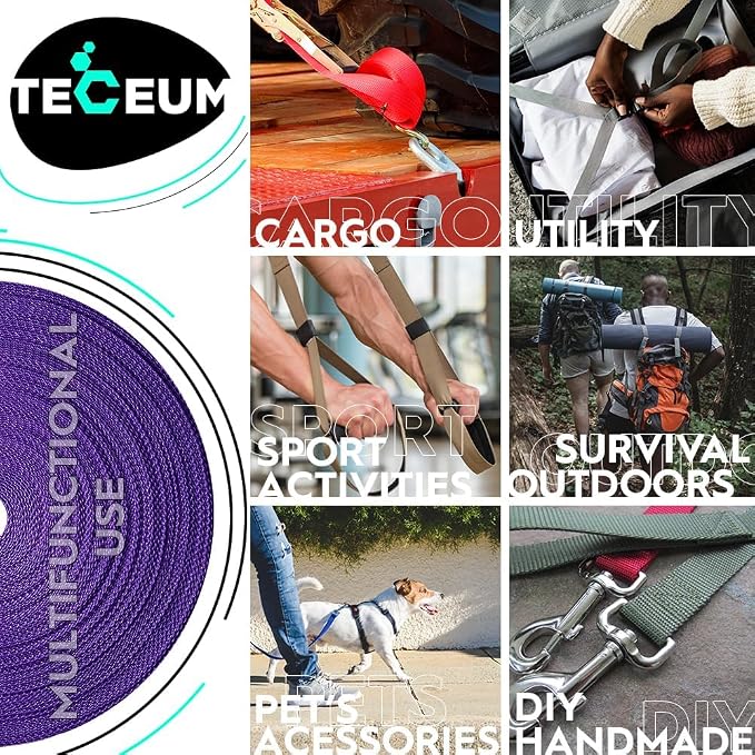 Webbing Strap, 3/4" to 2", 10-50 Yds, EDC gear, backpack repair and pet dog - Image 4